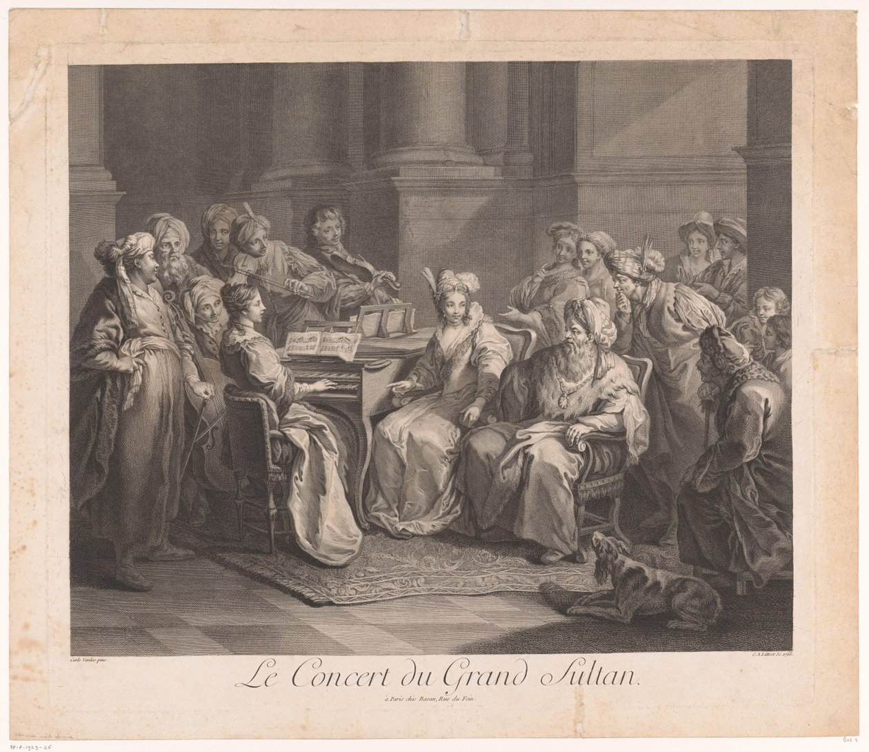 Sultan için konser Le Concert du Grand Sultan (nesne üzerindeki başlık) by Claude Antoine Littret de Montigny