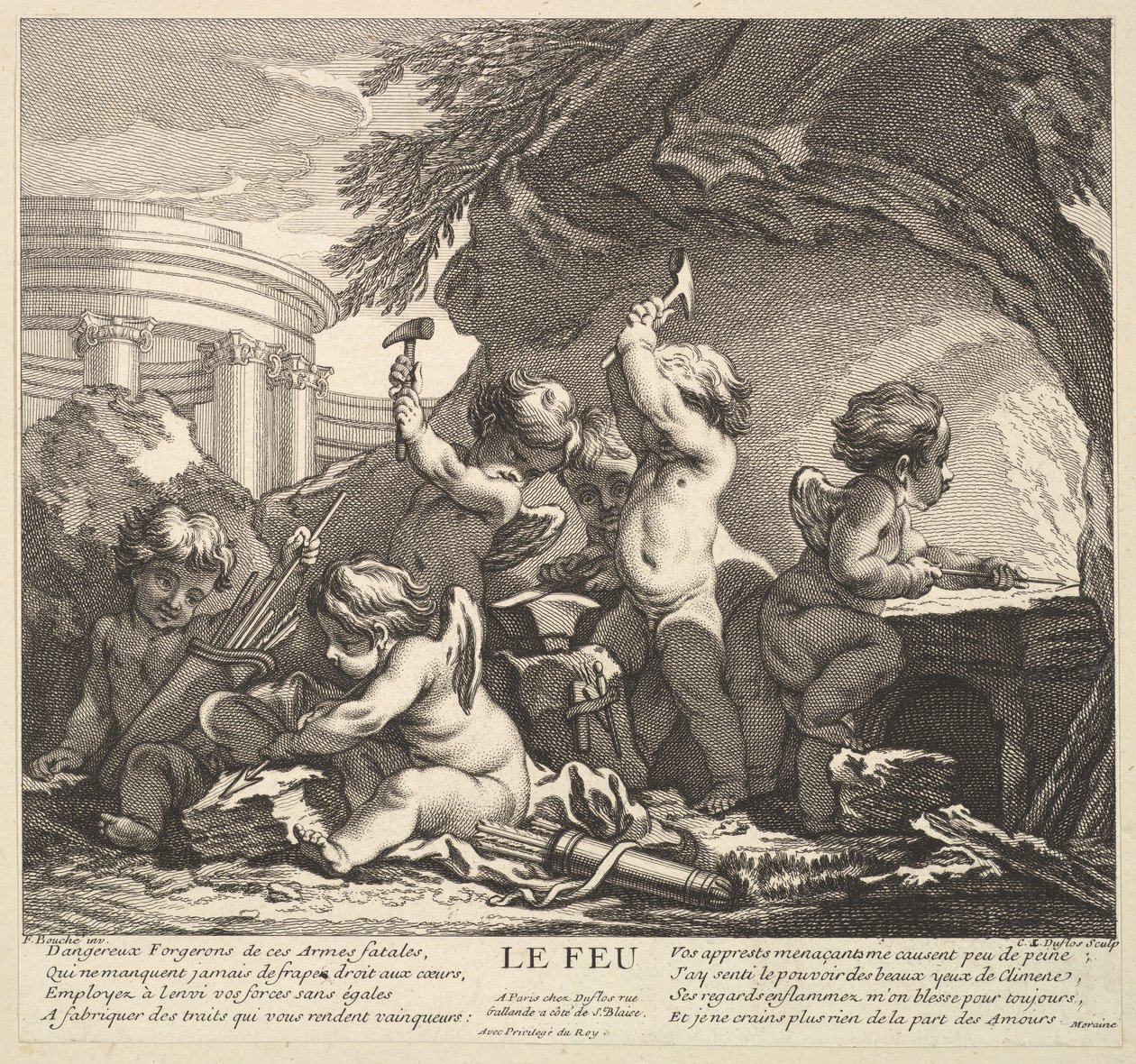 Ateş, 18. yüzyıl. by Claude Augustin Duflos