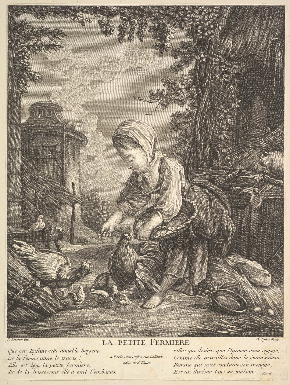 Küçük Çiftlik Kızı, ca. 1753. by Claude Augustin Duflos