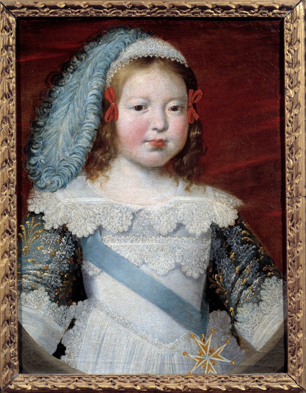 Yunusun portresi, gelecekteki Louis XIV (1638-1715). Claude Deruet (1588-1662) tarafından yapılan resim, soluk 0,50 x 0,39. 1641. Musee des Beaux Arts d