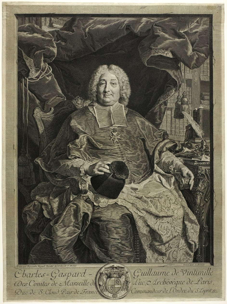 Paris Başpiskoposu Charles-Gaspard-Guillaume de Ventimiglia'nın portresi by Claude Drevet