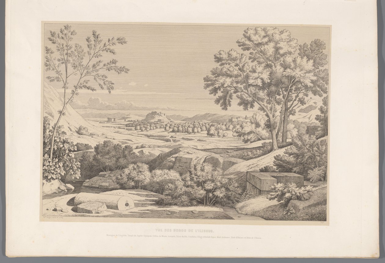 Gezicht op de oever van de rivier Ilisos İlissus