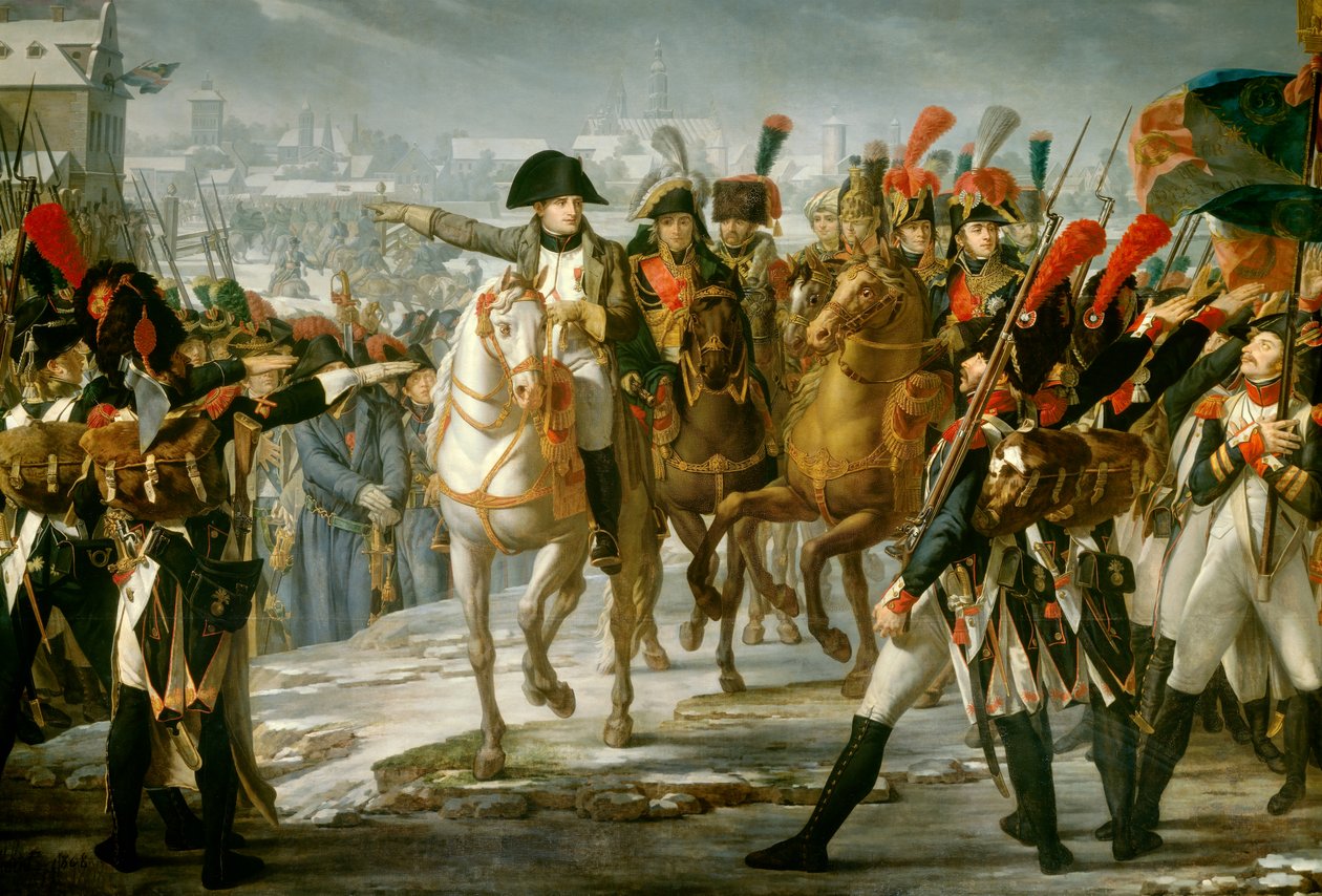 İmparator I. Napolyon (1769-1821) Augsburg saldırısından önce Lech köprüsünde Büyük Ordunun 2. 3,85x6,2 m by Claude Gautherot