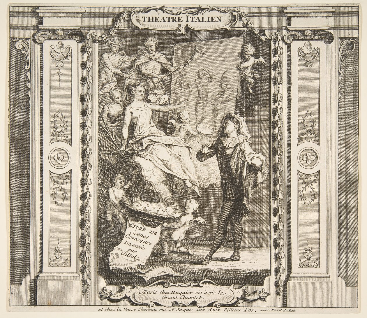 Theatre Italien.nd'nin Önsözü Yaratıcılar: Claude Gillot, Jacques Gabriel Huquier. by Claude Gillot, Jacques Gabriel Huquier