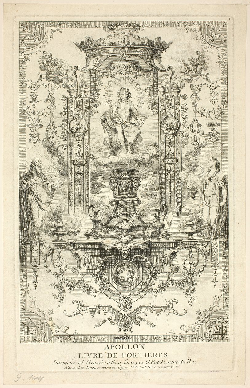 Apollon, Portieres Kitabından by Claude Gillot