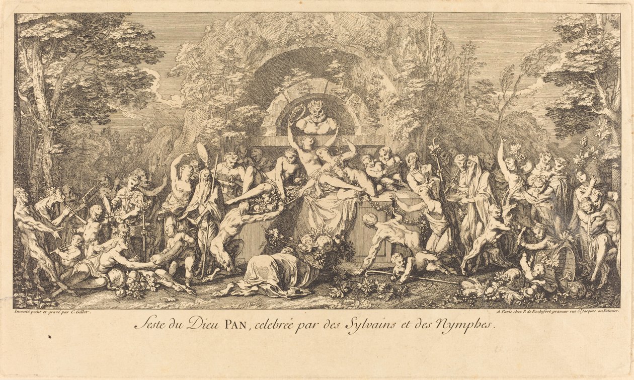 Sylvans ve Periler tarafından kutlanan Tanrı Pan Bayramı by Claude Gillot