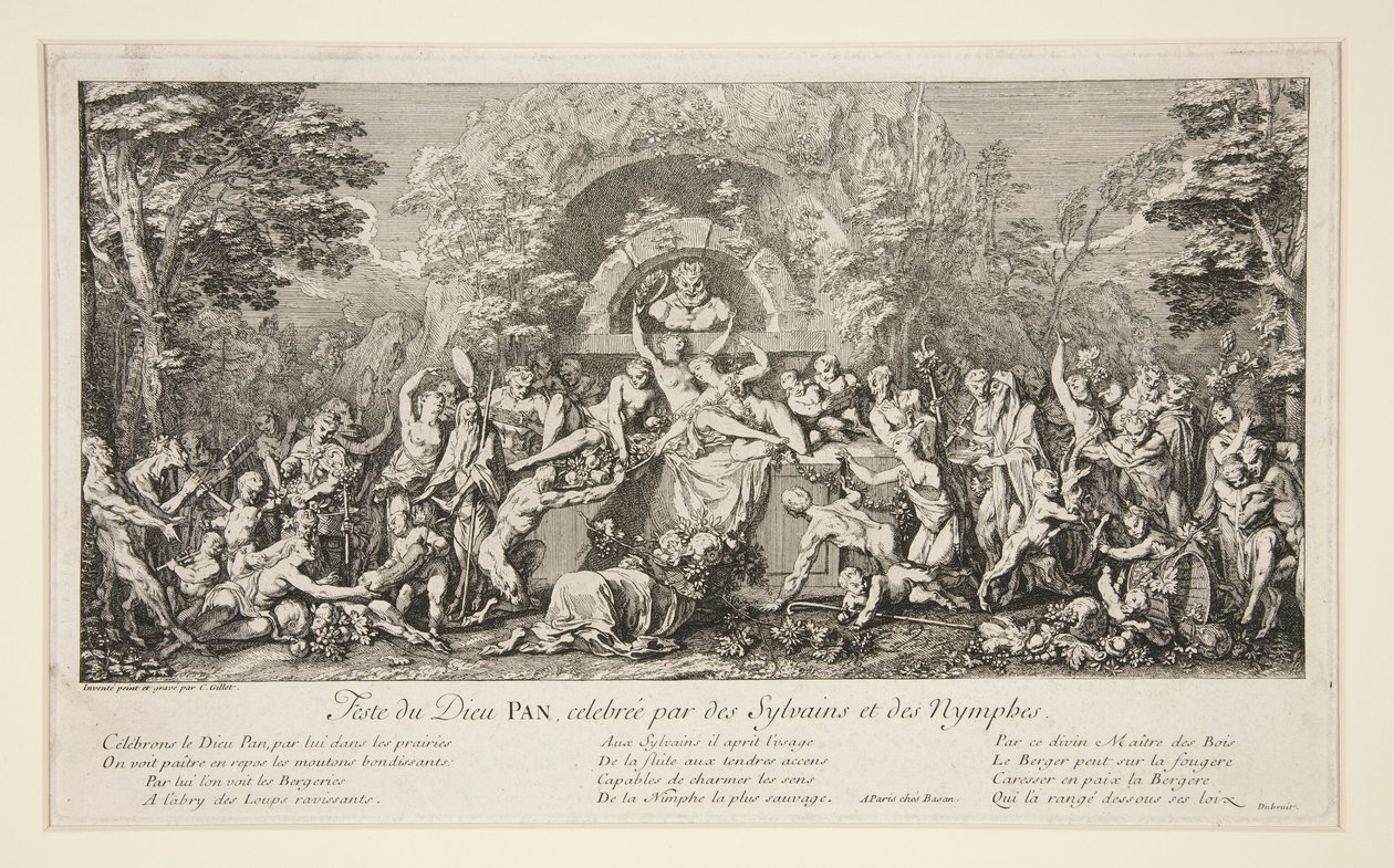 Sylvains ve Periler tarafından kutlanan tanrı Pan Festivali (tanrı Pan Festivali) by Claude Gillot
