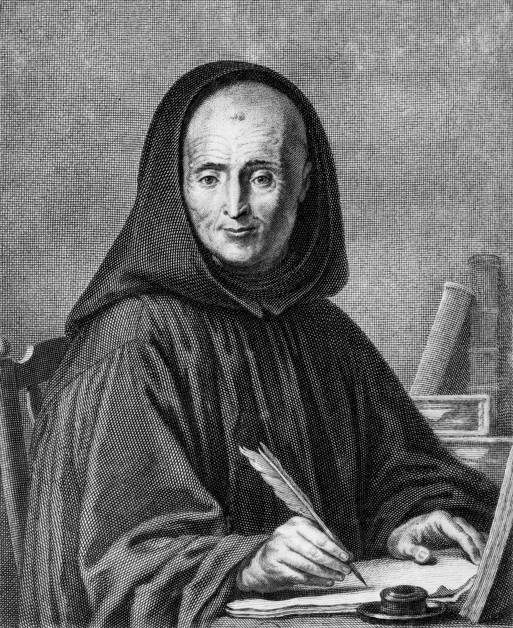 Alexis Loir (1640-1713) tarafından oyulmuş Jean Mabillon (1632-1707) portresi by Claude Guy Halle