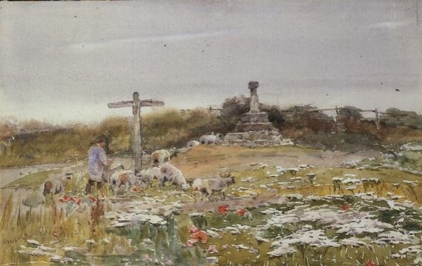 Kavşakta (kağıt üzerine suluboya) by Claude Hayes
