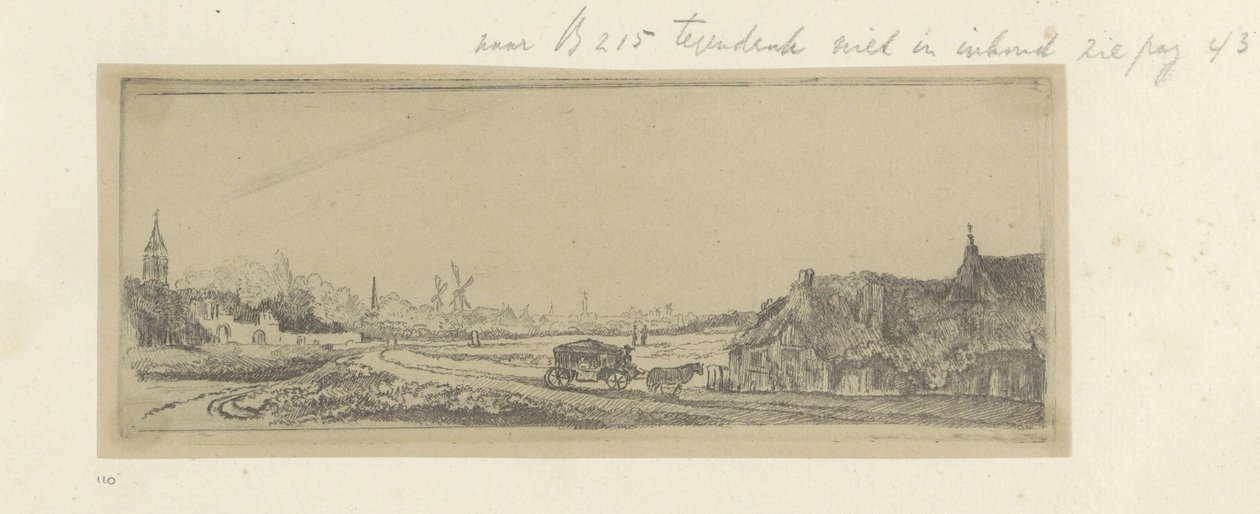 Landschap bir araya geldi een koets Seksen beş orijinal baskının toplanması (seri başlığı) by Claude Henri Watelet