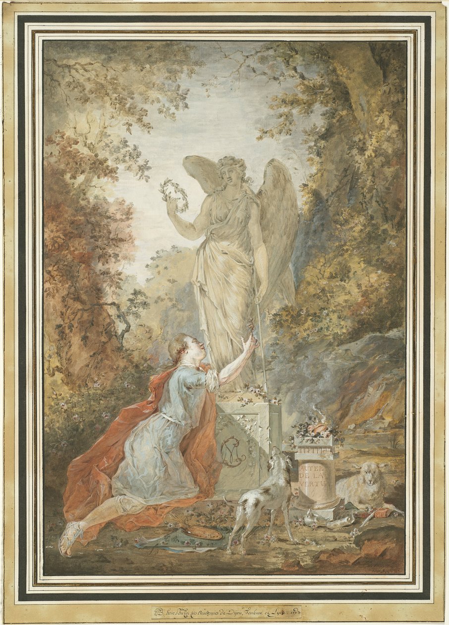 Erdem Heykeline Hayran Bir Sanatçı by Claude Jean Baptiste Hoin