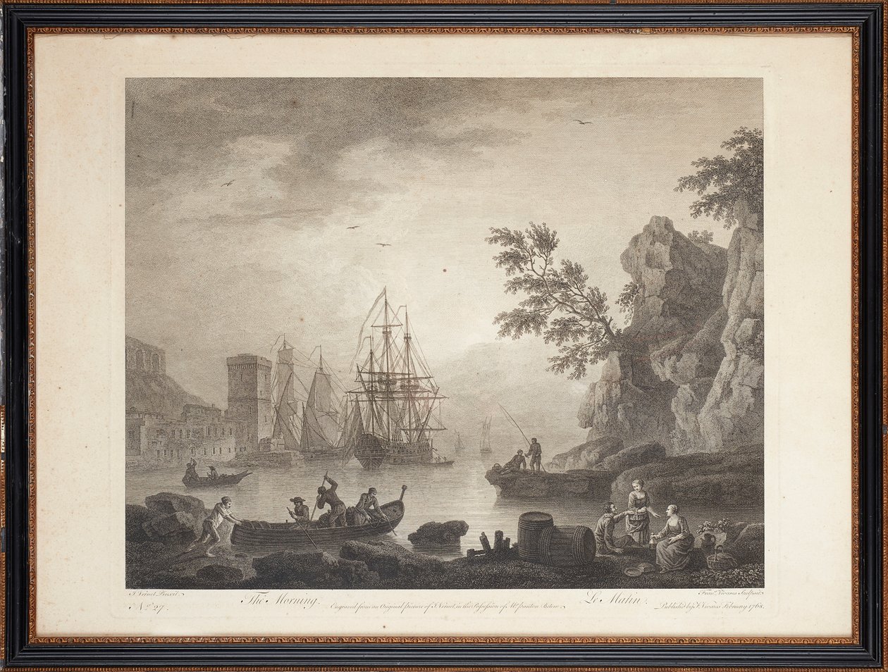 On Fransız çelik gravürü by Claude Joseph (after) Vernet