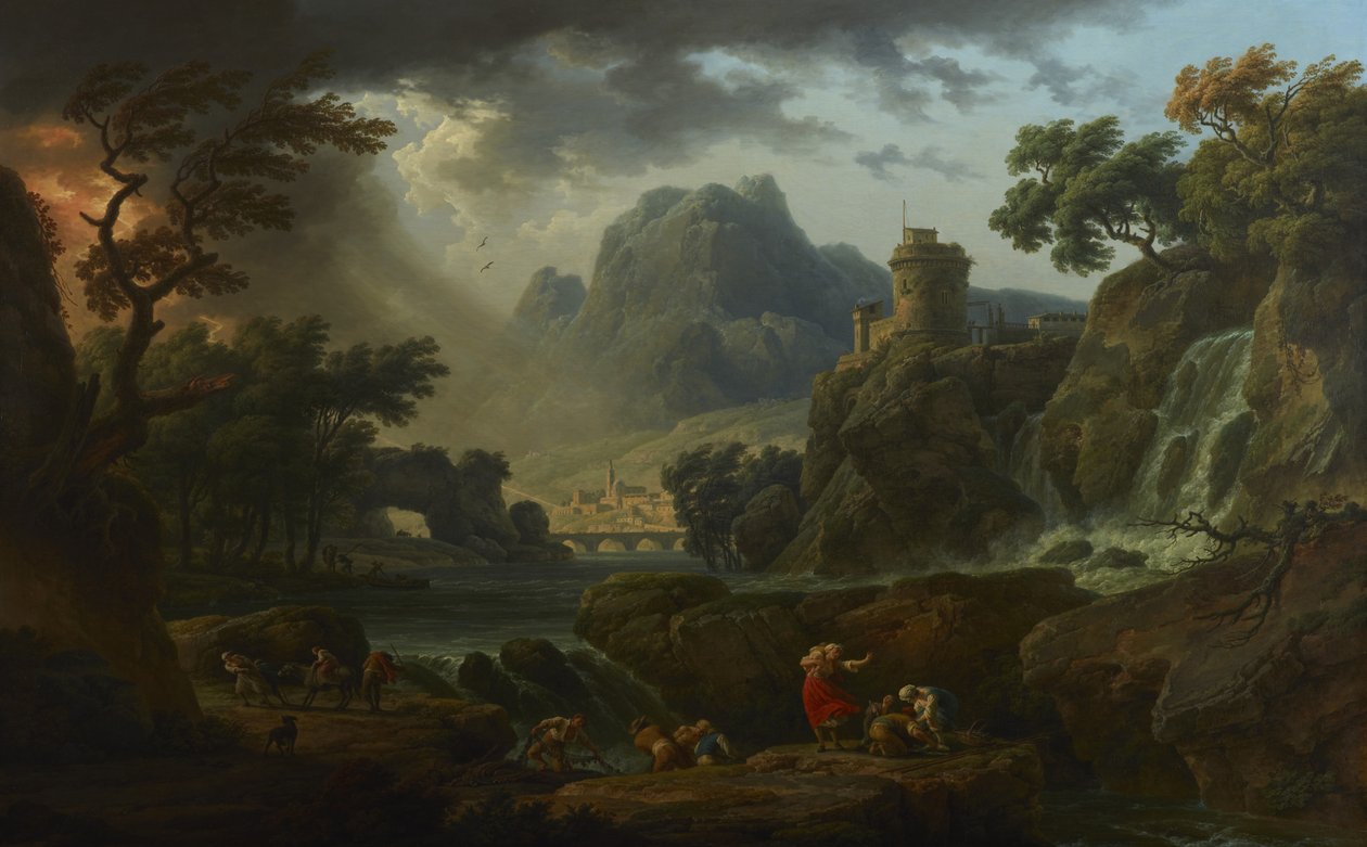 Yaklaşan Fırtınalı Bir Dağ Manzarası by Claude Joseph Vernet