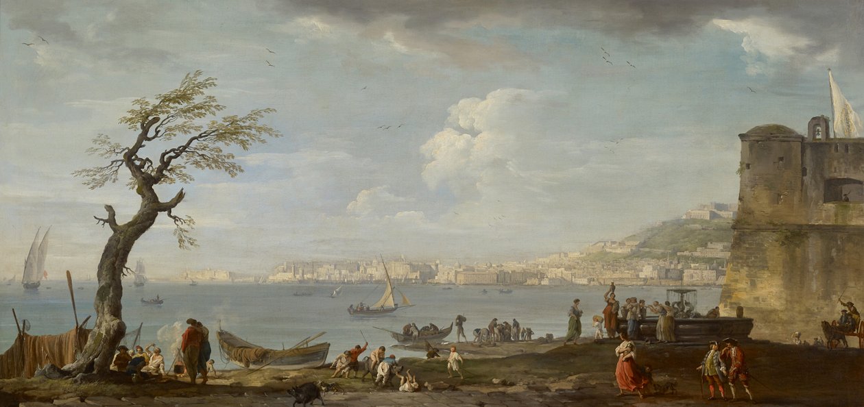 Napoli, körfeze kuzeyden bir görünüm, c.1742 (tuval üzerine yağlı boya) by Claude Joseph Vernet