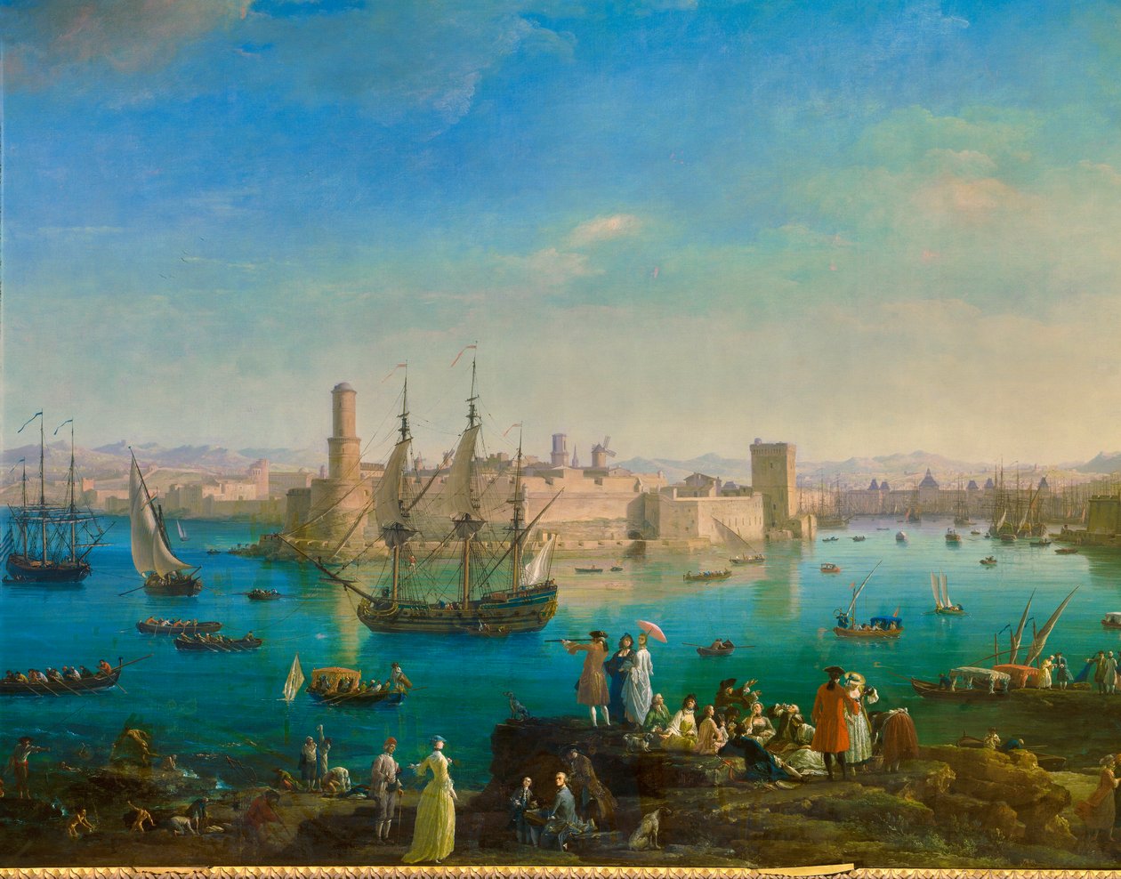 1754 yılında Marsilya limanının girişi. Joseph Vernet (1714-1789) detay tablosu by Claude Joseph Vernet