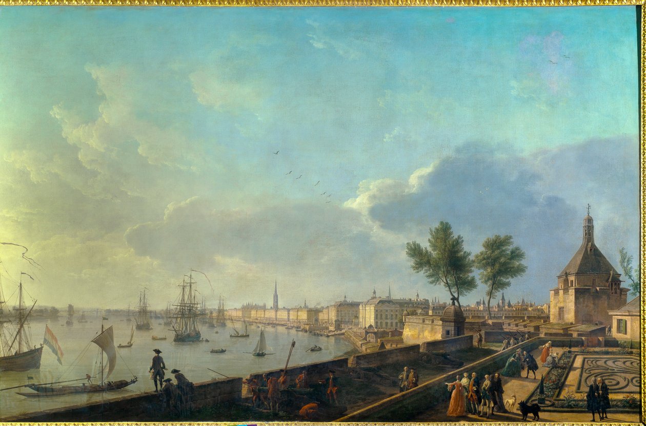 Bordeaux limanı surları ile boyama Joseph Vernet (1714-1789) 18. yüzyıl. Paris. Deniz Müzesi by Claude Joseph Vernet