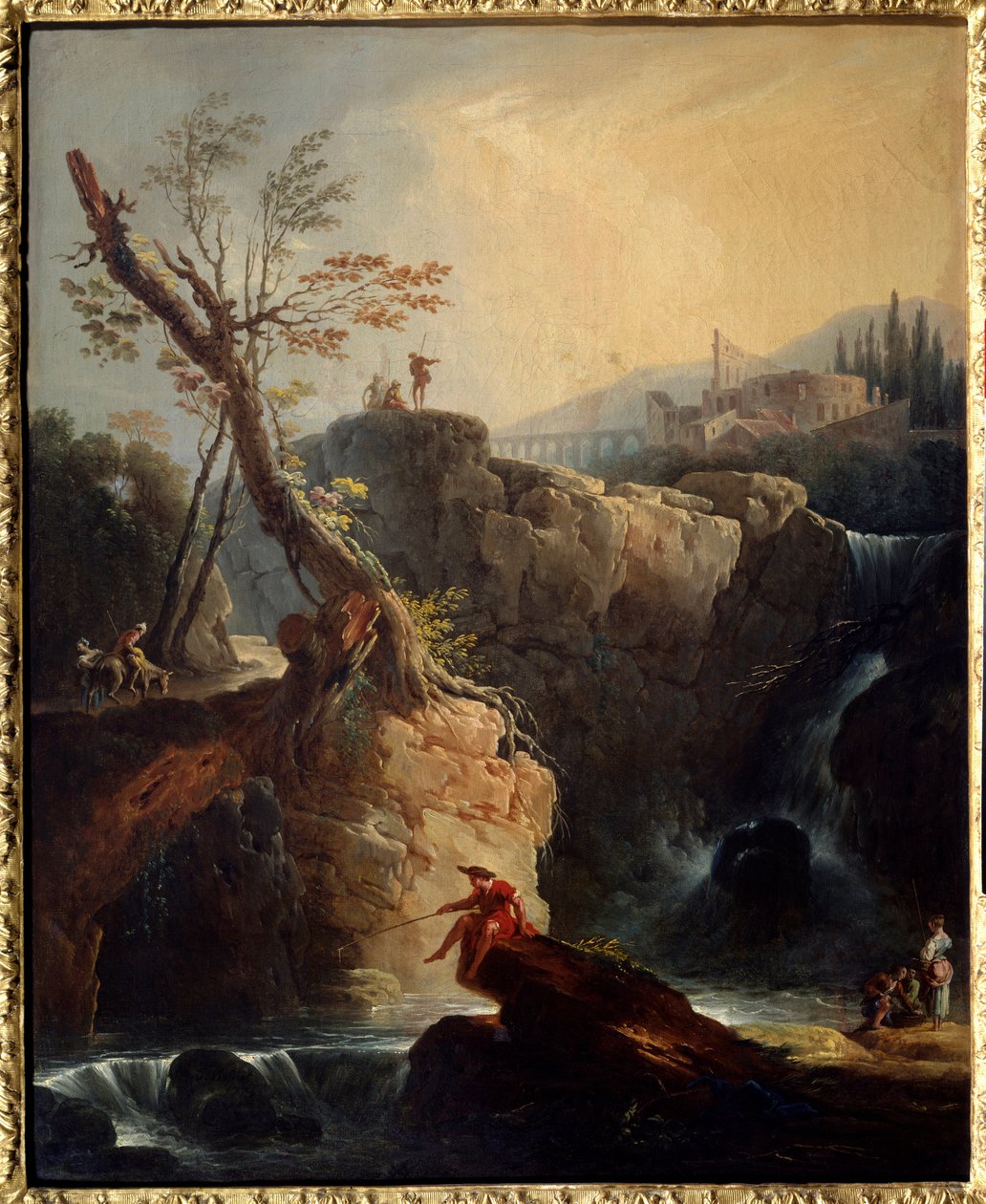 Şelale Tablosu Joseph Vernet (1714-1789) 1773 Güneş. 0,75x0,6 m Rouen, Güzel Sanatlar Müzesi. by Claude Joseph Vernet