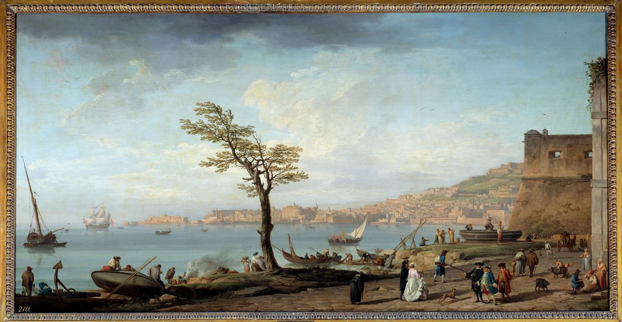 Napoli Körfezi manzarası. Joseph Vernet (1714-1789) tarafından yapılan boyama by Claude Joseph Vernet