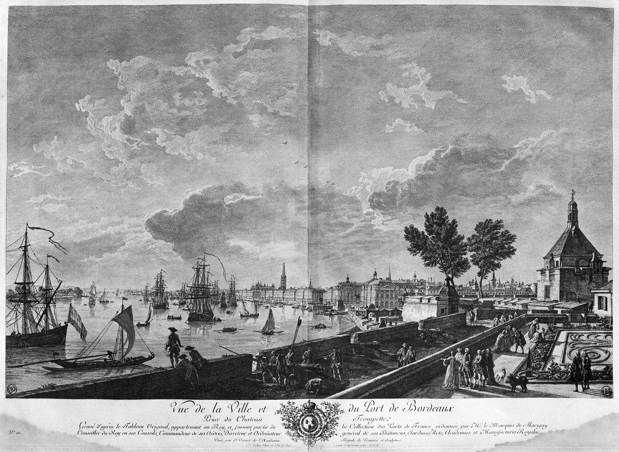 Charles Nicolas Cochin the Younger tarafından oyulmuş "Les Ports de France" serisi Chateau Trompette