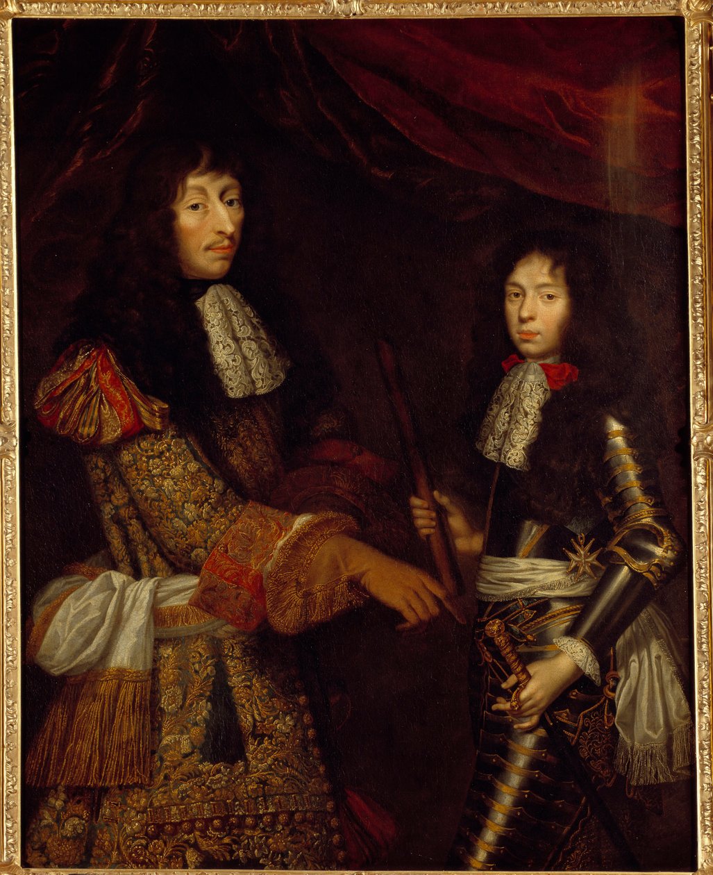 Grand Conde olarak bilinen II. Louis Bourbon Prensi (Bourbon-Conde) (1621-1686) ve oğlu Henri Jules Enghien Dükü (1643-1709) portresi. Claude Lefebvre