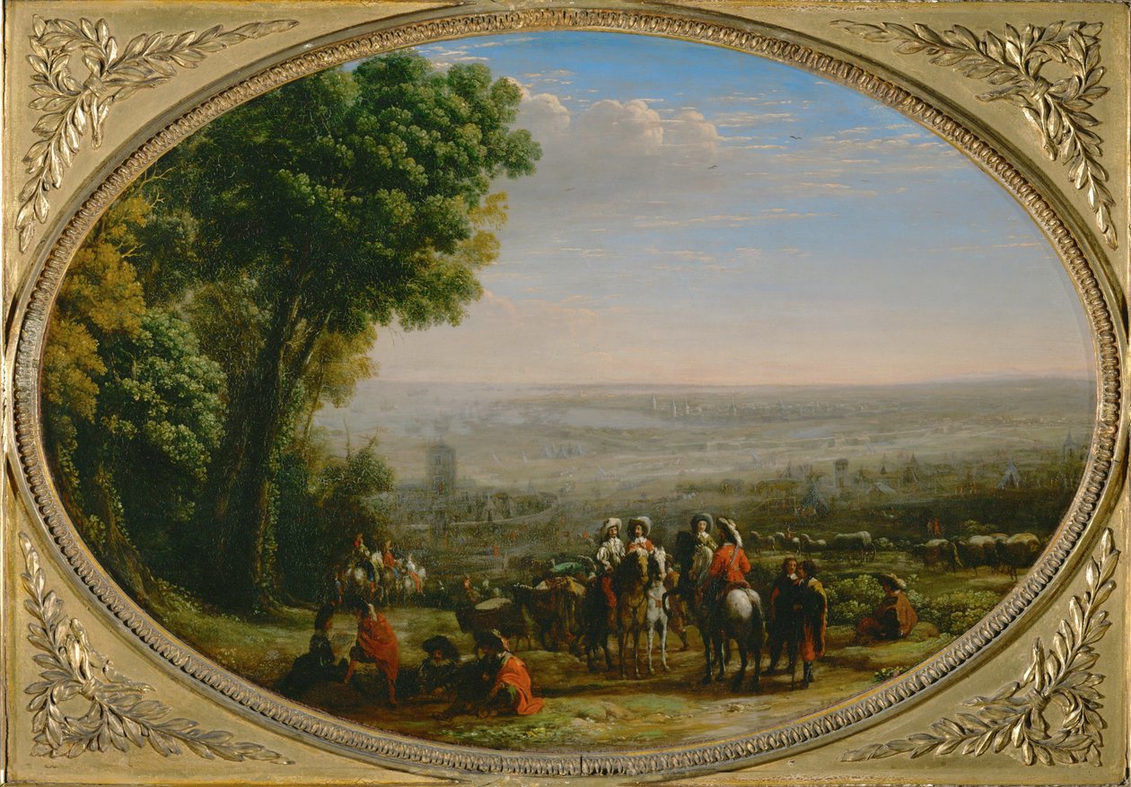 La Rochelle Kuşatması. Louis XIII La Rochelle kuşatmasında... by Claude Lorrain (1600-82)