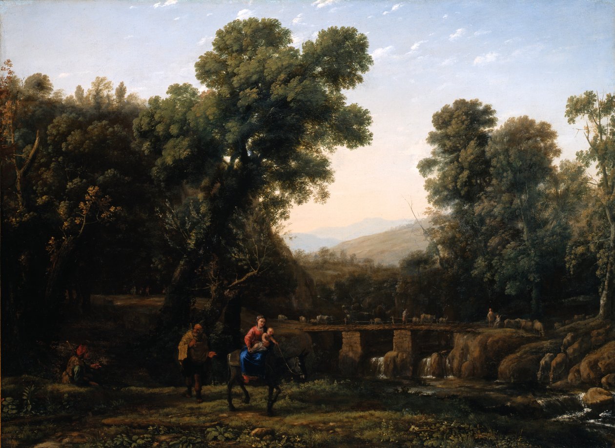 Mısır'a Uçuş (tuval üzerine yağlıboya) by Claude Lorrain (1600 82)