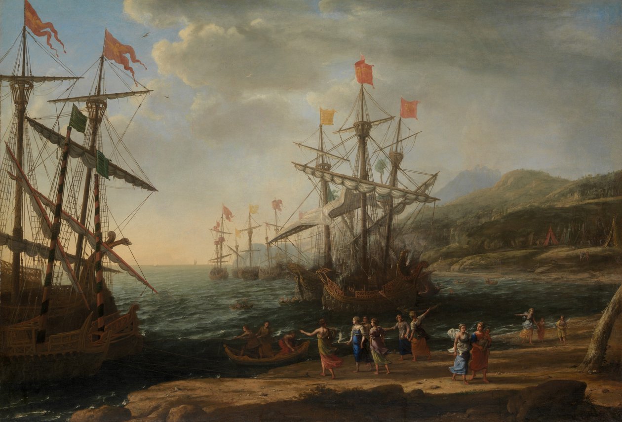 Filolarını Ateşe Veren Truvalı Kadınlar, 1643 dolayları (tuval üzerine yağlı boya) by Claude Lorrain