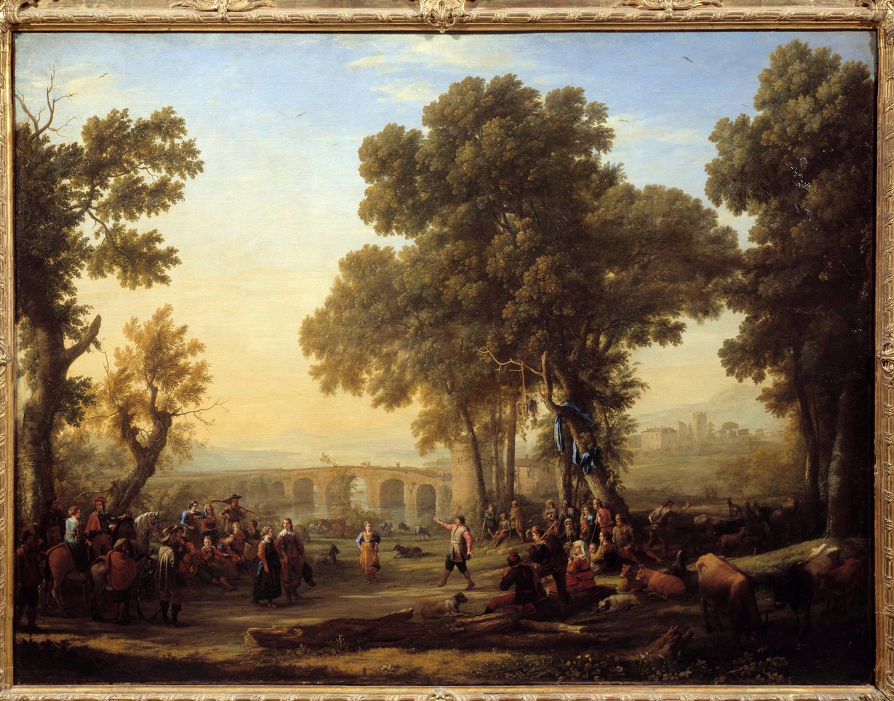 Köy bayramı Tablosu Claude Gellee dit Le Lorrain (1600-1682) Sun. 1.03x1.35m. by Claude Lorrain
