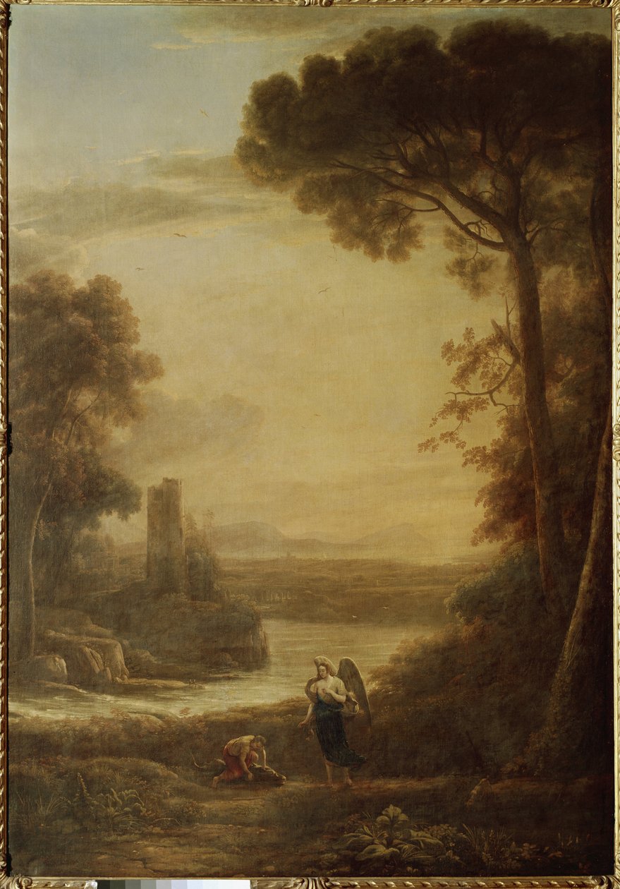 Tobie (Tobit) ve Başmelek Raphael (1639, tuval üzerine yağlı boya) ile manzara by Claude Lorrain