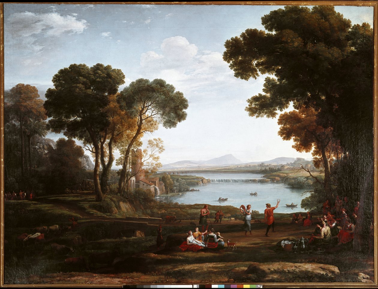 Dans figürleri ile manzara (tuval üzerine yağlı boya by Claude Lorrain
