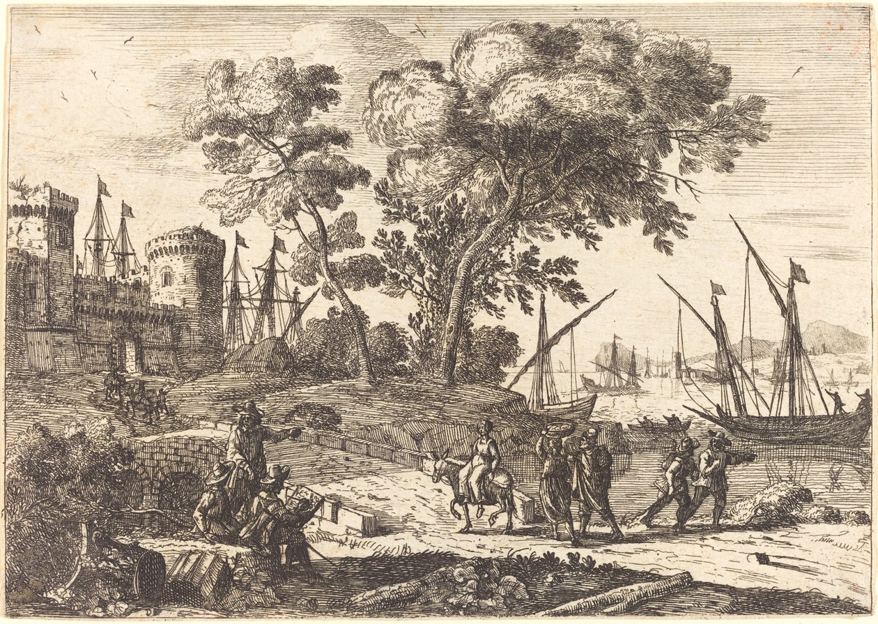 Bir Sanatçı ile Sahil Manzarası (Le dessinateur) by Claude Lorrain