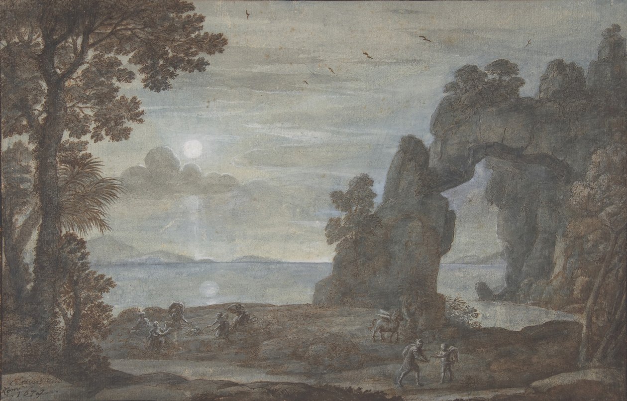 Perseus ve Mercanın Kökeni ile Sahil Görünümü, 1674. by Claude Lorrain