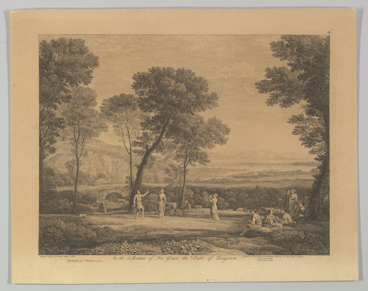 Ağaçların Altında Dans Manzarası ile Kırsal Dans, 1742. by Claude Lorrain