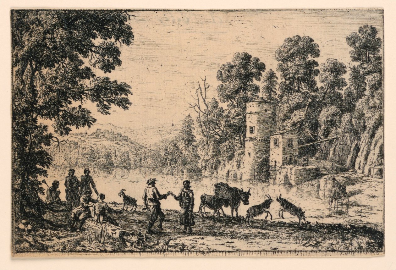 Nehir kıyısında dans et by Claude Lorrain