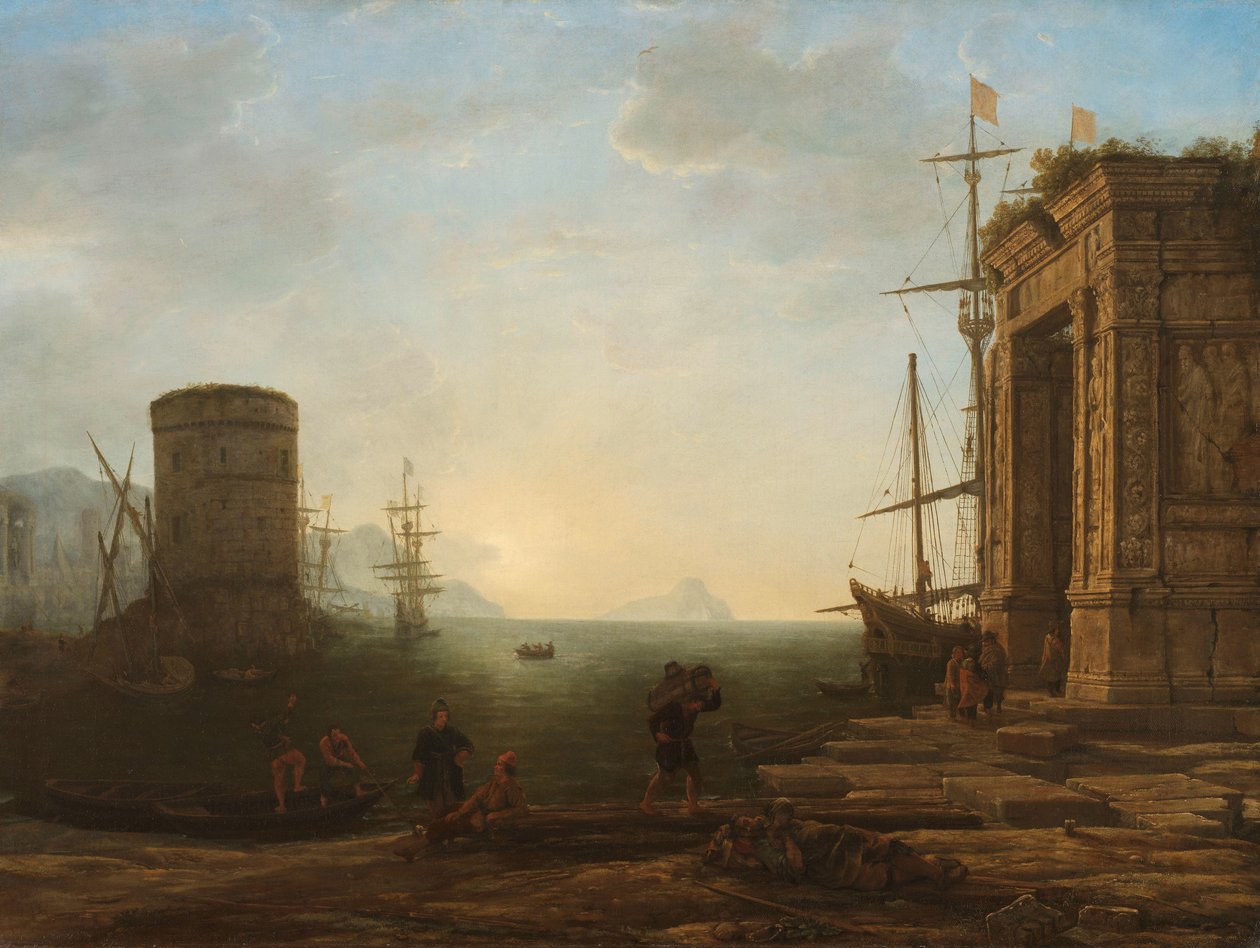 Gün doğumunda liman by Claude Lorrain