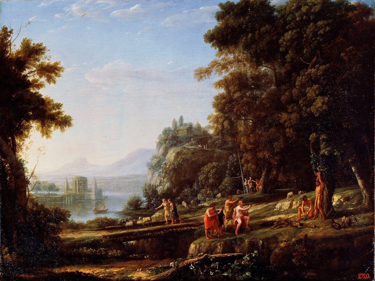 Apollo ve Marsyas ile manzara, 1639-1640. by Claude Lorrain