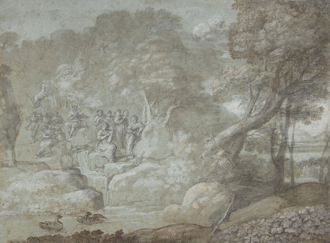 Apollon ve İlham Perileri ile manzara, 1674. by Claude Lorrain