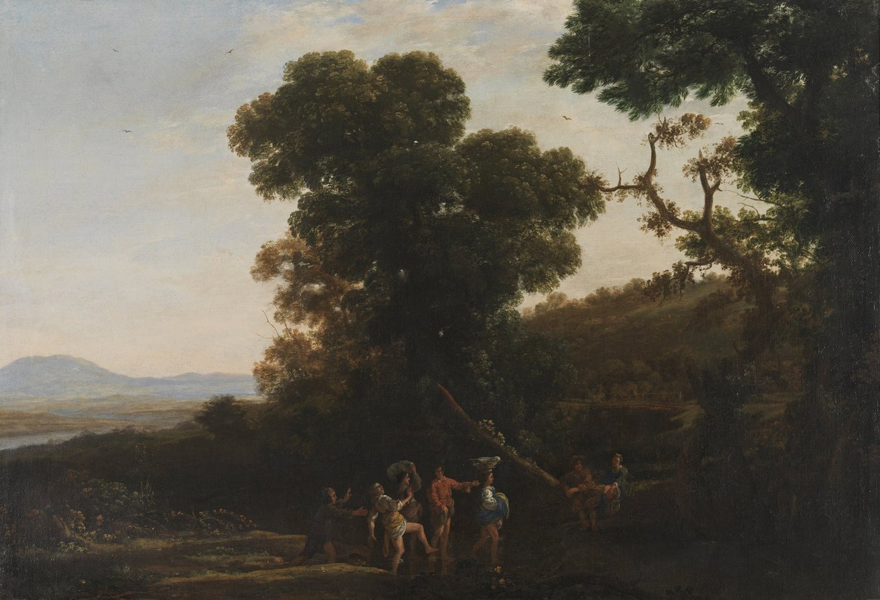 Derede Yürüyen Figürlerle Manzara, 1636-1637 by Claude Lorrain