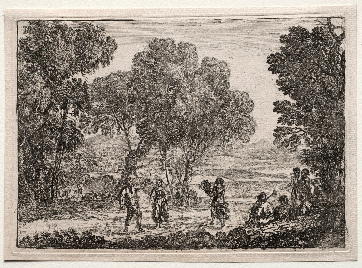 Country Dance Küçük Plakalı Manzara, c. 1637. by Claude Lorrain