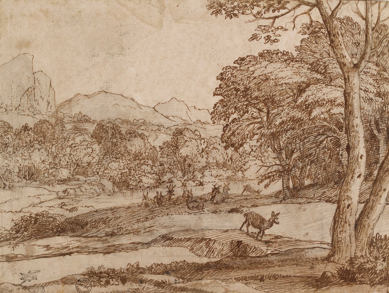Bir Geyik Sürüsü ile Manzara, 1666 by Claude Lorrain
