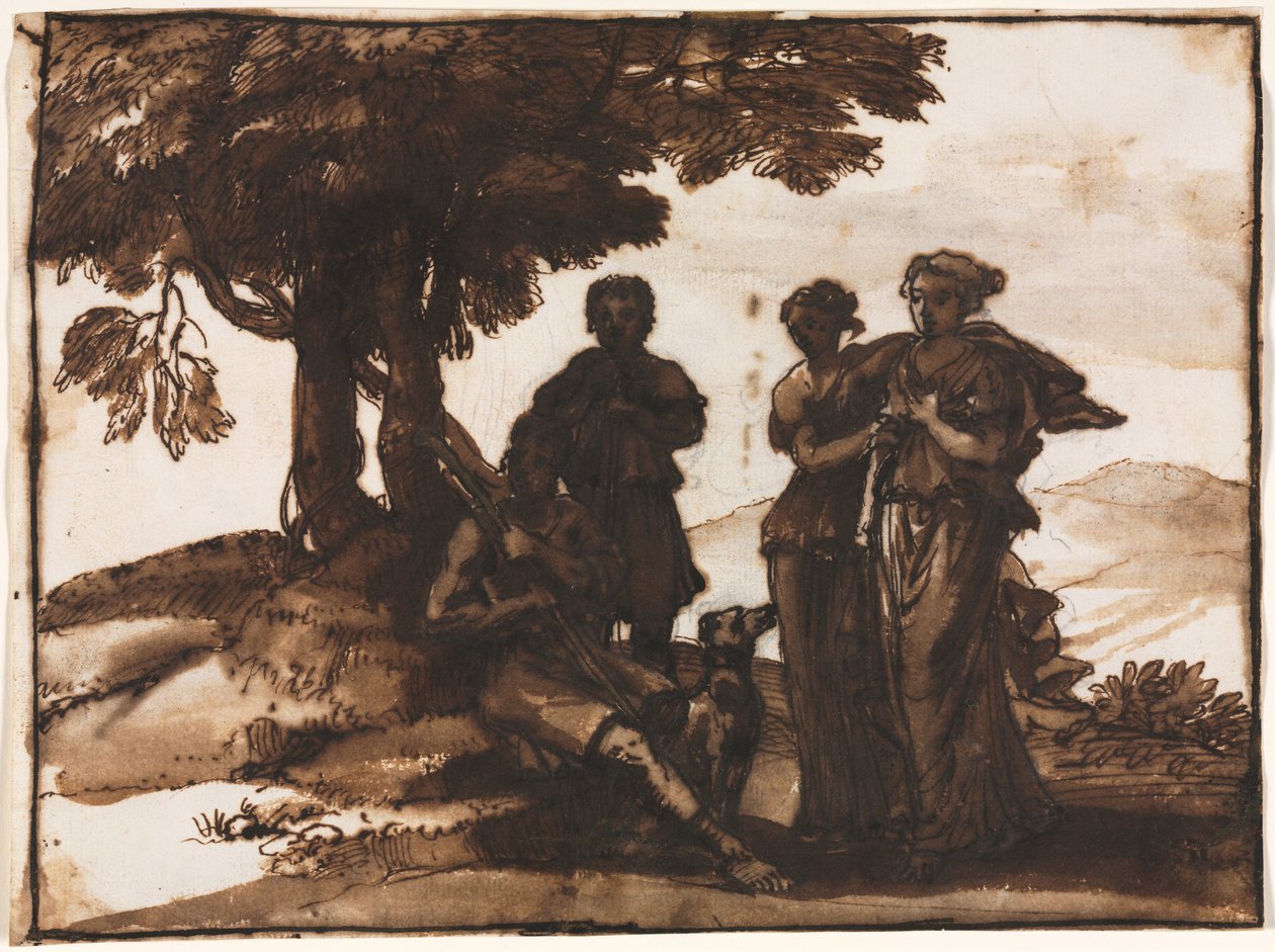 Klasik Figürlü Pastoral Sahne by Claude Lorrain