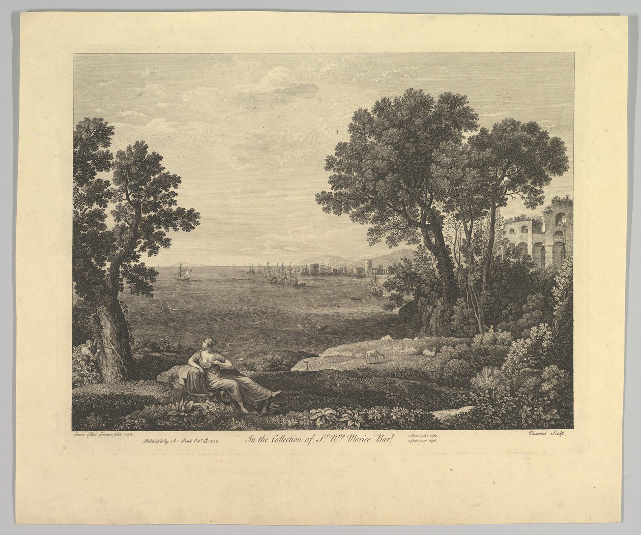 Bacchus ve Ariadne ile deniz manzarası, 1742. by Claude Lorrain