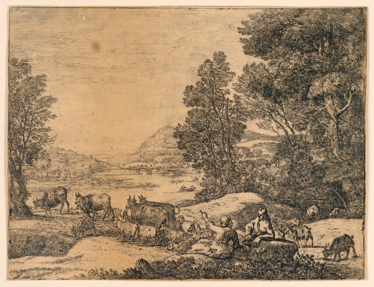 Bir Manzarada Sohbet Eden Çoban ve Çoban by Claude Lorrain