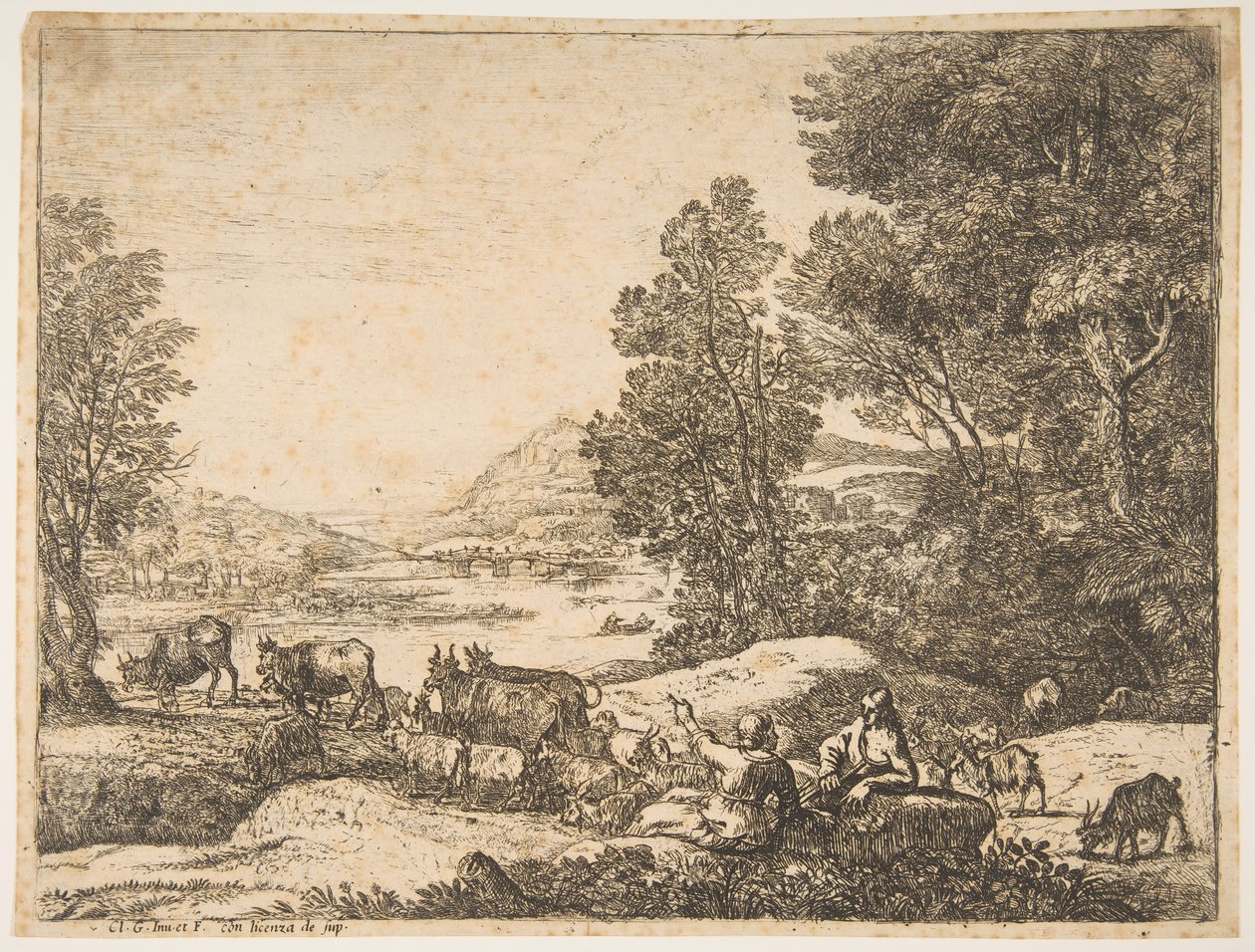 Bir Manzarada Sohbet Eden Çoban ve Çoban, yaklaşık. 1651. by Claude Lorrain