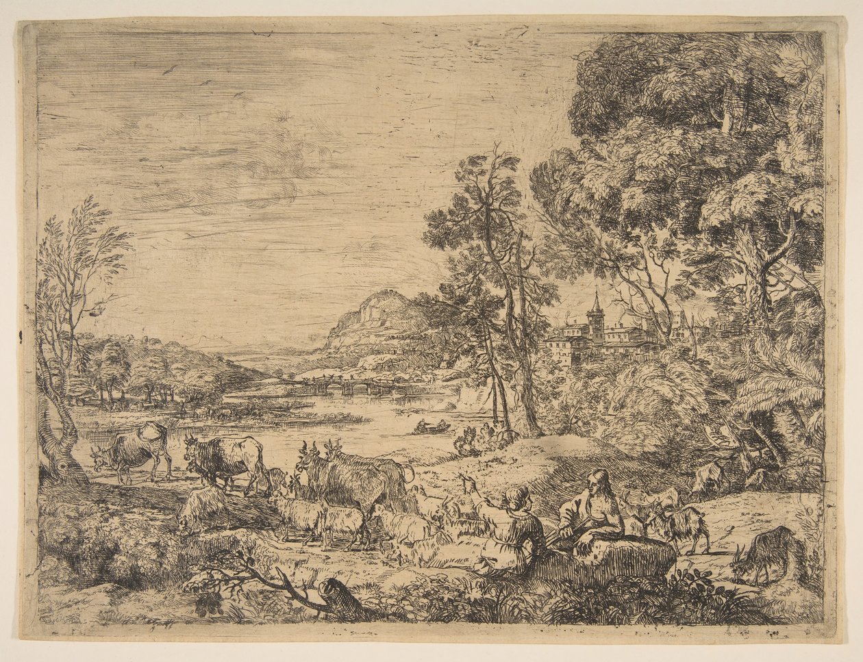 Bir Manzarada Sohbet Eden Çoban ve Çoban, yaklaşık. 1651. by Claude Lorrain