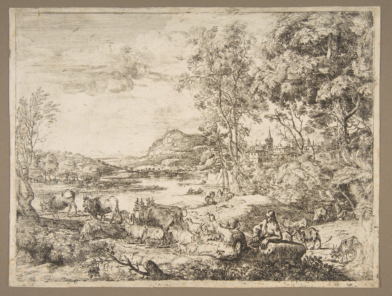Bir Manzarada Sohbet Eden Çoban ve Çoban, yaklaşık. 1651. by Claude Lorrain