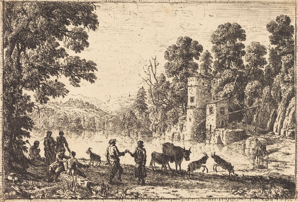 Nehir kıyısında dans by Claude Lorrain