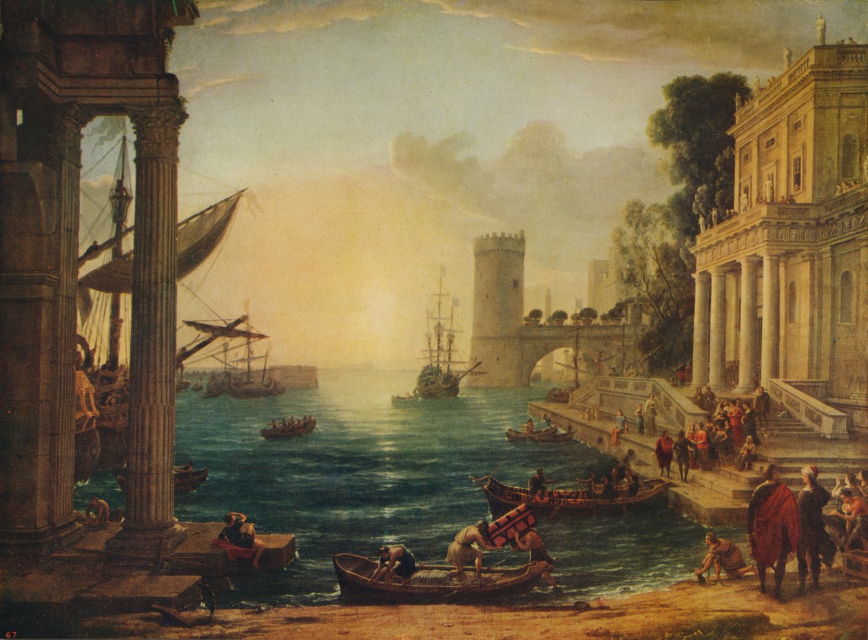 Sheba Kraliçesinin Gemiye Binişi, 1648, c1915 by Claude Lorrain