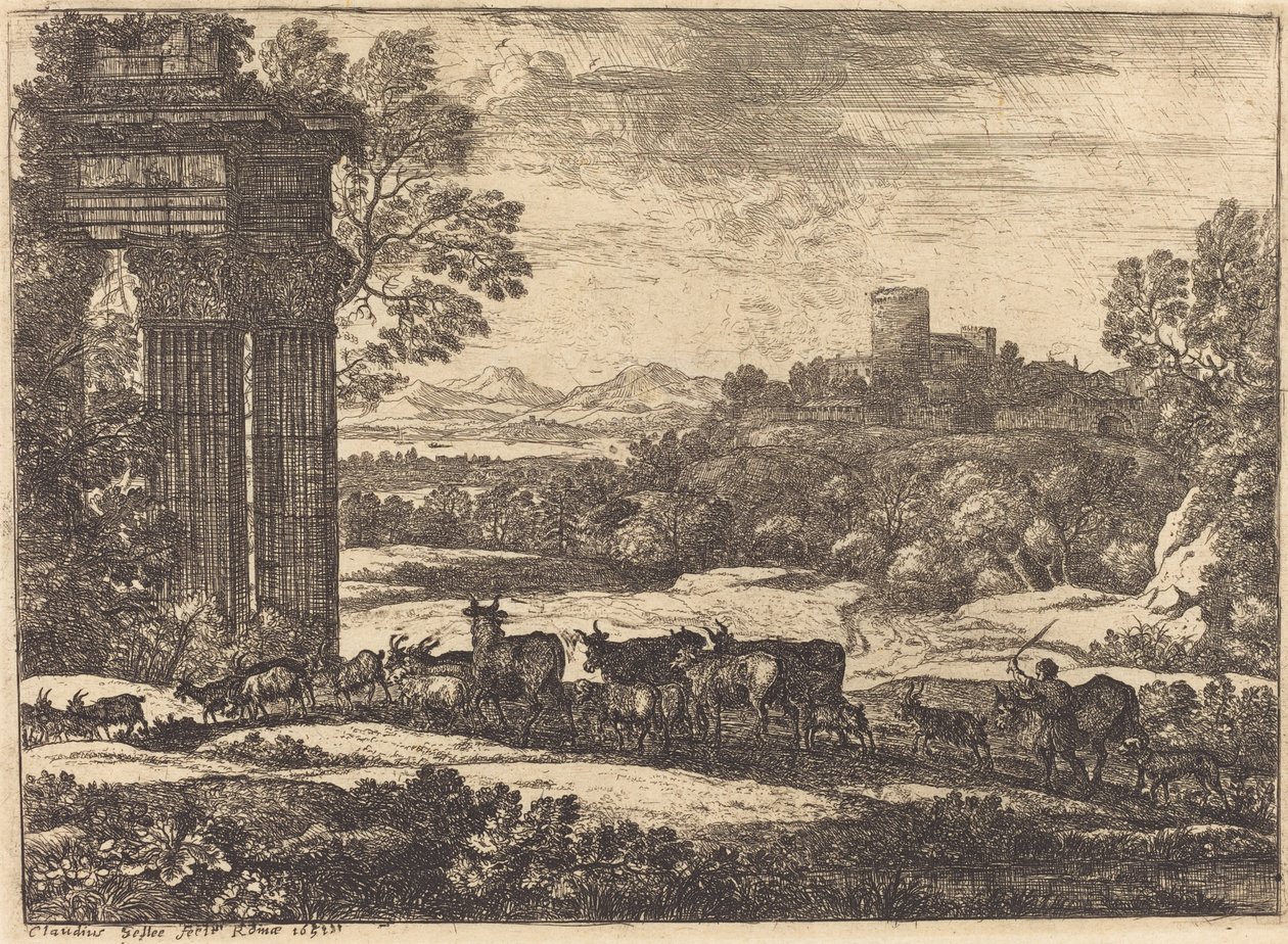 Fırtınalı Havada Geri Dönen Sürü by Claude Lorrain