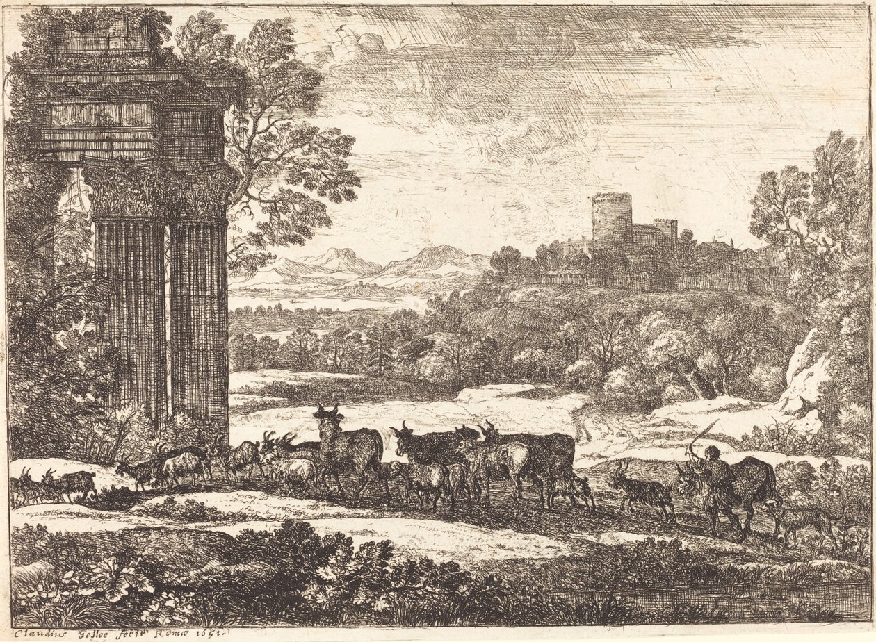 Fırtınalı Havada Geri Dönen Sürü by Claude Lorrain